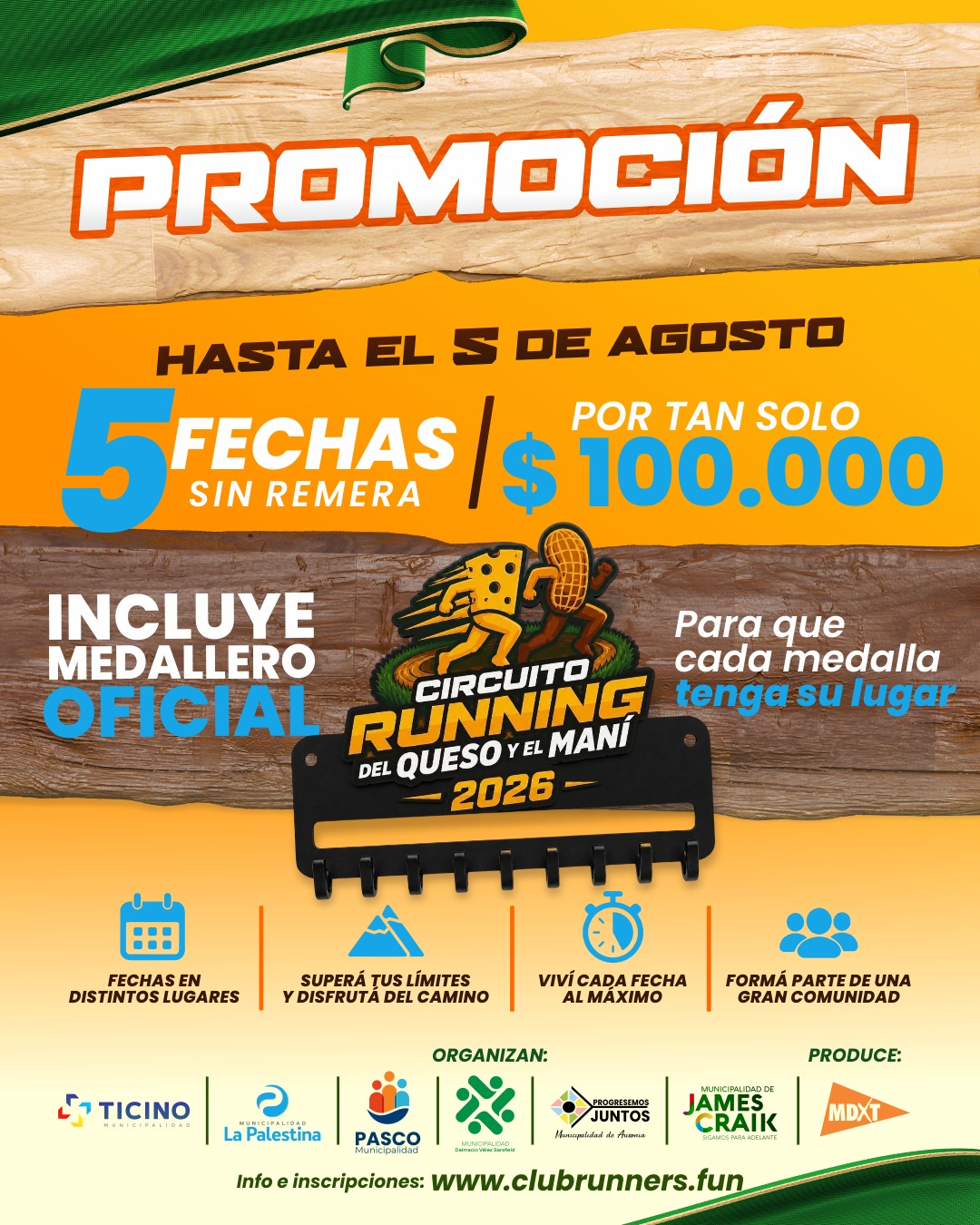 PROMOCION 5 FECHAS DEL CIRCUITO RUNNING DEL QUESO Y EL MANI 